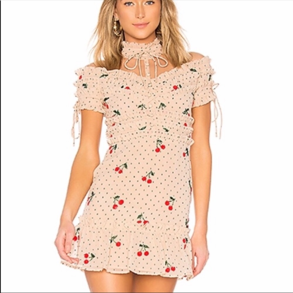 NBD Revolve Cherry dress NWT